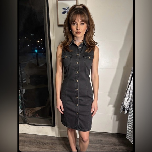 Guess Dresses & Skirts - Vintage Y2K Guess Black Sleeveless Linen Dress